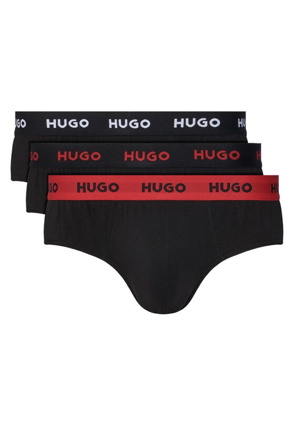 Hugo - HUGO Komplet slipów Hipbrief Triple 50532570 Czarny. Kolor: czarny. Materiał: bawełna