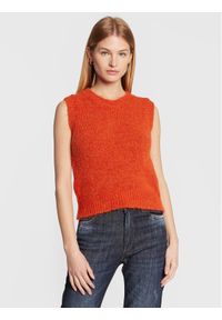 Sisley Sweter 102VM101X Pomarańczowy Regular Fit. Kolor: pomarańczowy. Materiał: syntetyk