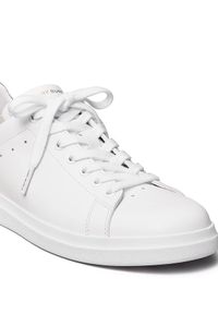 Tory Burch - TORY BURCH - Białe sneakersy Howell Court. Kolor: biały. Materiał: jeans. Wzór: aplikacja #5
