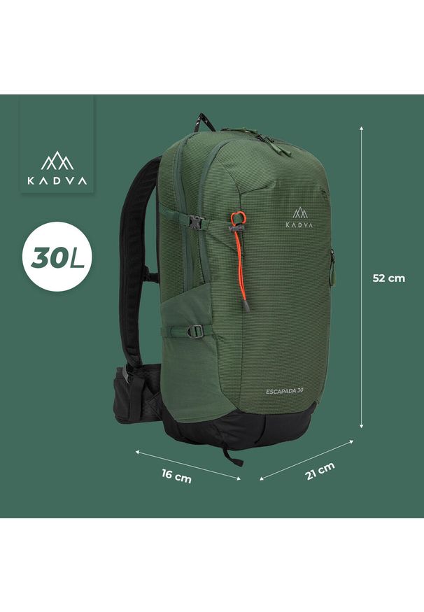 Plecak turystyczny KADVA Escapada 30 l. Kolor: zielony