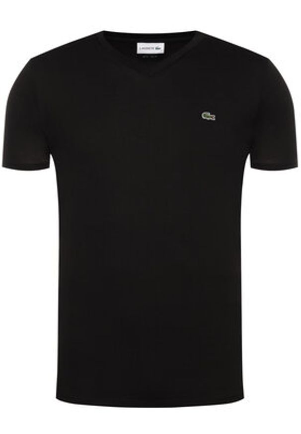 Lacoste T-Shirt TH6710 Czarny Regular Fit. Kolor: czarny. Materiał: bawełna