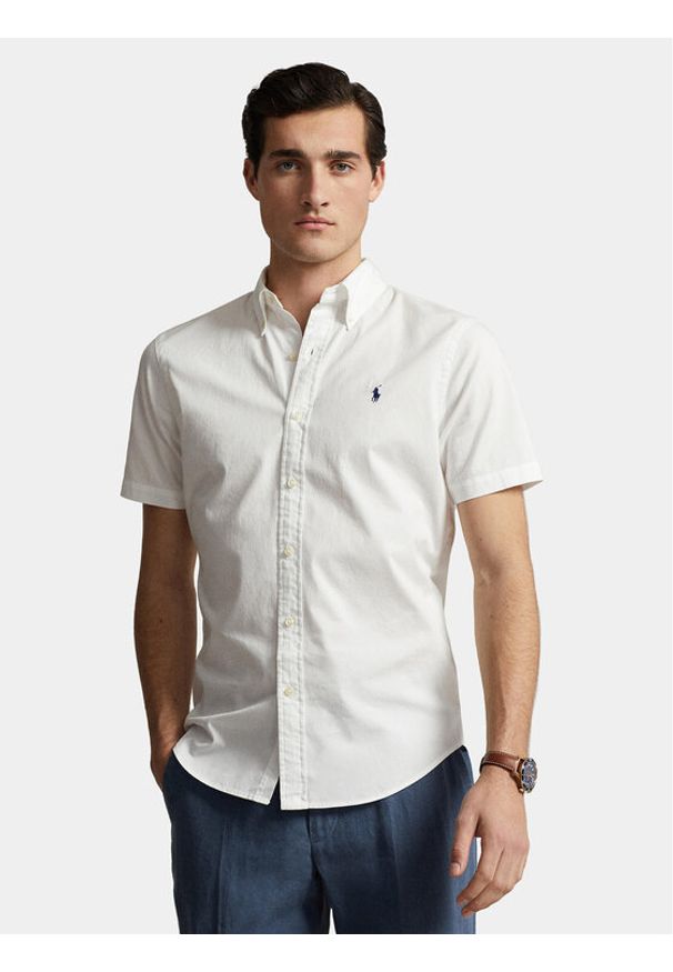 Polo Ralph Lauren Koszula 710914495002 Biały Slim Fit. Typ kołnierza: polo. Kolor: biały. Materiał: bawełna