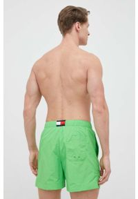 TOMMY HILFIGER - Tommy Hilfiger szorty kąpielowe kolor zielony. Kolor: zielony. Materiał: tkanina, poliamid #4
