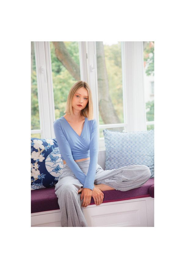 MOONHOLI - Spodnie haremki do jogi Moonholi Alladin z szerokimi nogawkami. Kolor: szary. Sport: joga i pilates