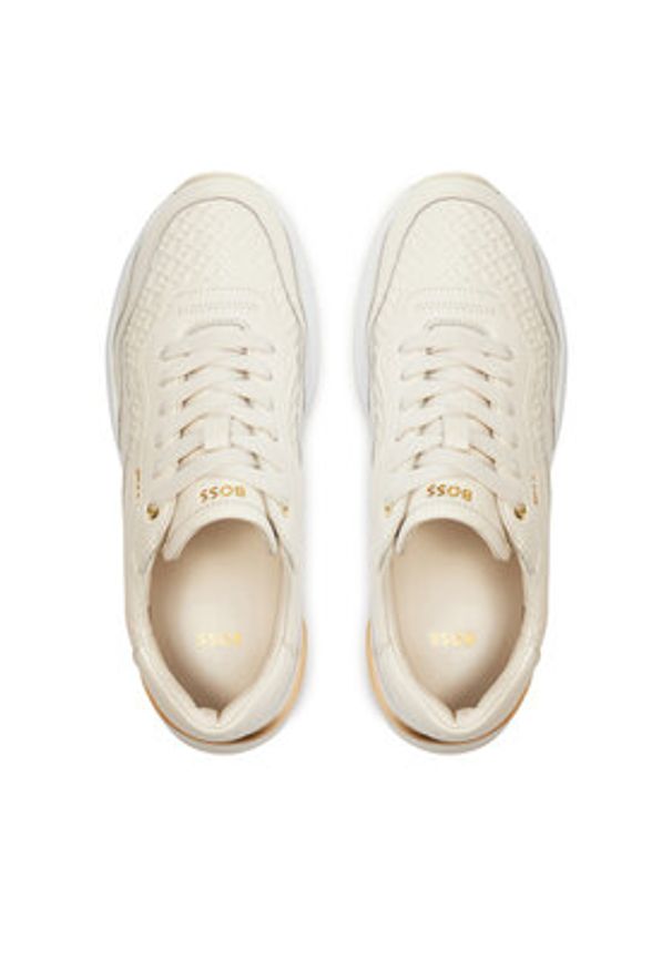 BOSS - Boss Sneakersy Skylar Runn Ltbb 50517233 Beżowy. Kolor: beżowy. Materiał: mesh, materiał