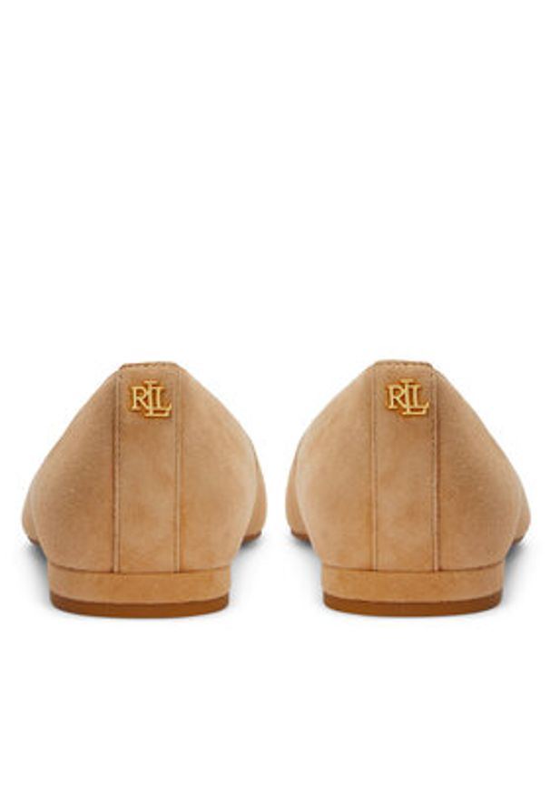 Lauren Ralph Lauren - LAUREN RALPH LAUREN Baleriny 802871265007 Brązowy. Kolor: brązowy. Materiał: zamsz, skóra