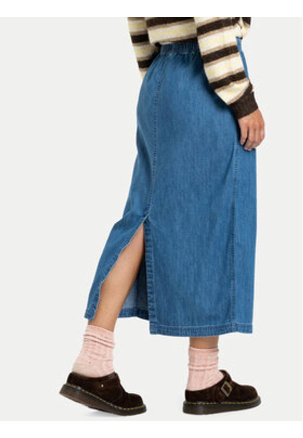 Quiksilver Spódnica jeansowa Yukon EQWWK03028 Granatowy Regular Fit. Kolor: niebieski. Materiał: bawełna