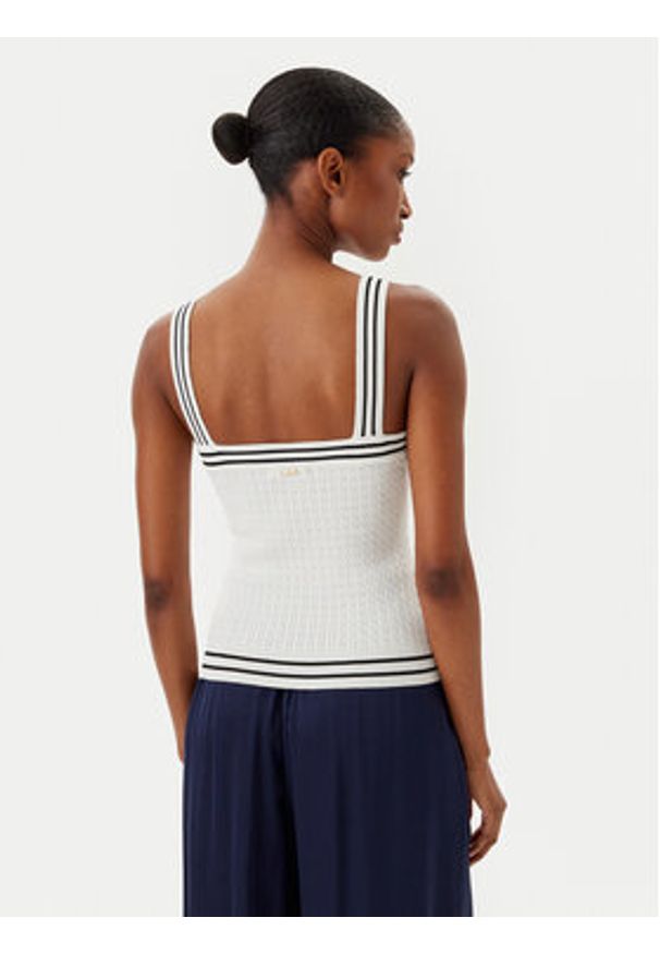 Fracomina Top FR25ST4011K52401 Écru Slim Fit. Materiał: wiskoza, syntetyk