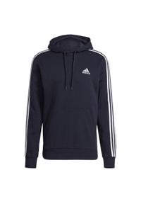 Adidas - Bluza z kapturem adidas Essentials Fleece 3-Stripes, Mężczyźni. Typ kołnierza: kaptur. Kolor: biały, wielokolorowy, niebieski. Materiał: bawełna, materiał