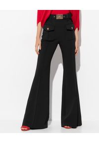 Elisabetta Franchi - ELISABETTA FRANCHI - Czarne spodnie z rozszerzanymi nogawkami. Stan: podwyższony. Kolor: czarny #1