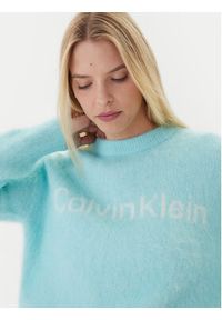 Calvin Klein Sweter LV044D359G Turkusowy Relaxed Fit. Kolor: turkusowy. Materiał: syntetyk #3