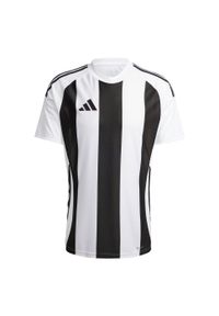 Adidas - Koszulka Striped 24. Kolor: wielokolorowy, czarny, biały. Materiał: materiał. Sport: piłka nożna