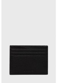 Calvin Klein etui na karty skórzane męski kolor czarny. Kolor: czarny. Materiał: materiał. Wzór: gładki