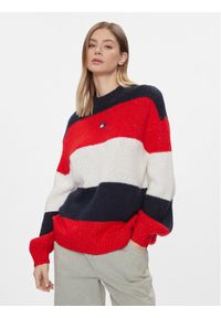 Tommy Jeans Sweter Tjw Colorblock Sweater DW0DW17495 Granatowy Regular Fit. Kolor: niebieski. Materiał: syntetyk #1