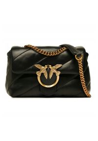 Pinko - PINKO Czarna torebka damska Love Puff Mini CL. Kolor: czarny. Materiał: pikowane. Styl: casual, elegancki, klasyczny #5