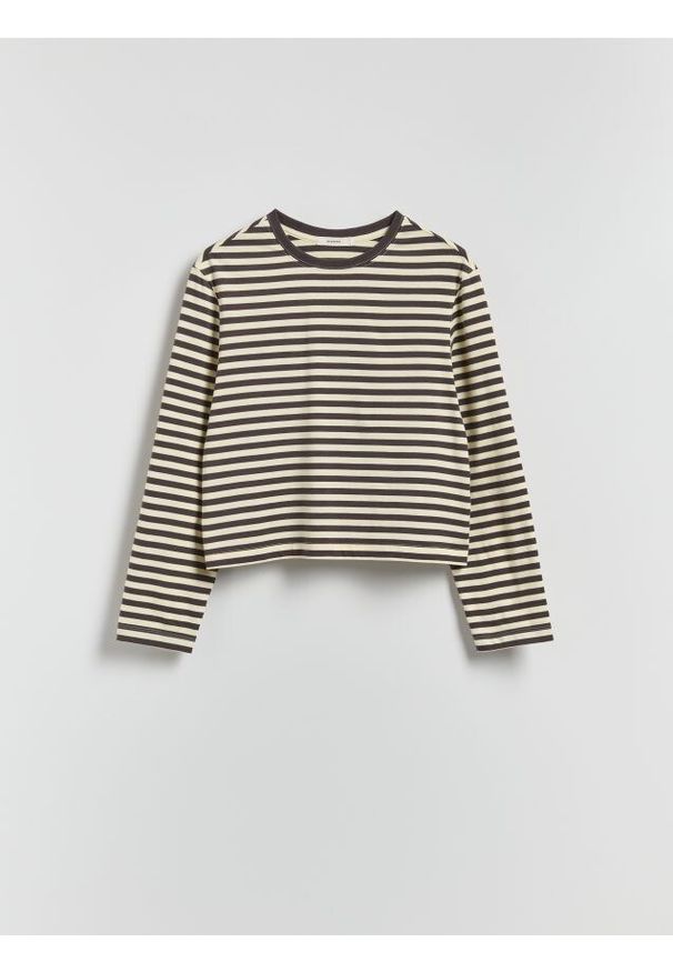 Reserved - Bawełniany longsleeve - wielobarwny. Materiał: bawełna. Długość rękawa: długi rękaw