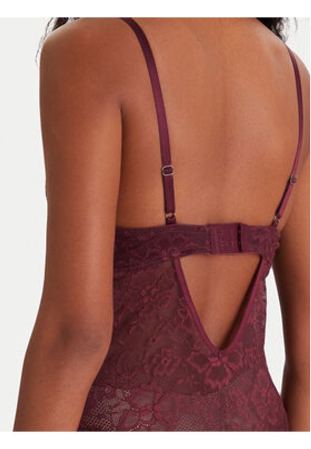 Hunkemöller Body Isadora 302441 Bordowy. Kolor: czerwony. Materiał: syntetyk