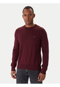 BOSS Sweter Kanovano_S 50527583 Bordowy Regular Fit. Kolor: czerwony. Materiał: bawełna #1