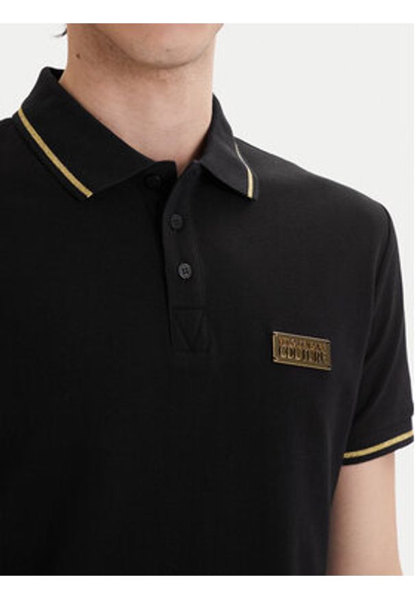 Versace Jeans Couture Polo 80GAGT05 CJ01T Czarny Regular Fit. Typ kołnierza: polo. Kolor: czarny. Materiał: bawełna