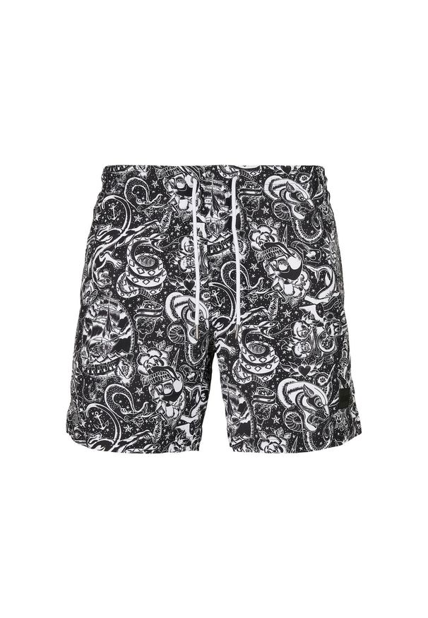 Spodenki kąpielowe Urban Classics pattern. Kolor: niebieski. Długość: krótkie. Sezon: lato
