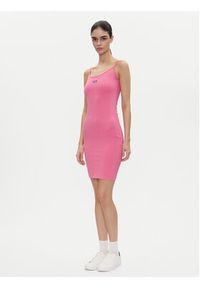 Hugo - HUGO Sukienka codzienna Narya 50538896 Różowy Slim Fit. Okazja: na co dzień. Kolor: różowy. Materiał: bawełna. Typ sukienki: proste. Styl: casual #5