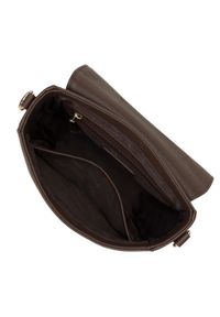 Wittchen - Damska torebka saddle bag skórzana prosta ciemny brąz. Kolor: brązowy. Wzór: haft. Dodatki: z haftem. Materiał: skórzane. Styl: elegancki, wizytowy #3
