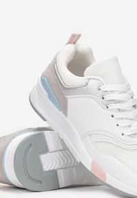 Born2be - Biało-Szare Sneakersy Neneus. Wysokość cholewki: przed kostkę. Nosek buta: okrągły. Kolor: biały. Materiał: jeans, dresówka, materiał. Szerokość cholewki: normalna #3