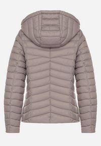 Born2be - Szara Pikowana Kurtka Przejściowa z Kapturem Suritta. Okazja: na co dzień. Typ kołnierza: kaptur. Kolor: szary. Materiał: jeans. Styl: casual, klasyczny, sportowy #4