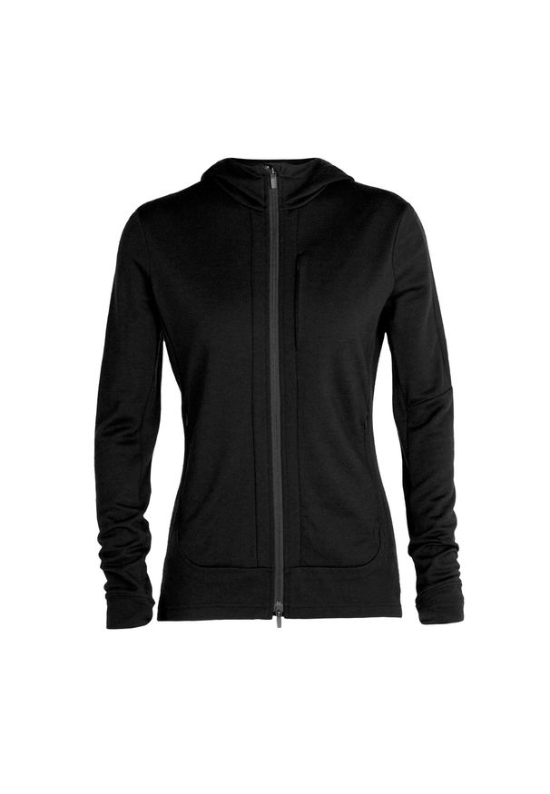 Icebreaker - Bluza trekkingowa damska icebreaker Quantum III LS Zip Hood. Kolor: czarny. Styl: sportowy. Sport: turystyka piesza