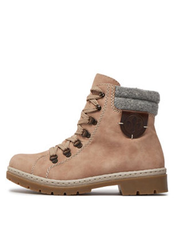 Rieker Trapery Y9430-32 Różowy. Kolor: różowy. Materiał: skóra