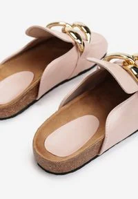 Renee - Różowe Klapki Arrieda. Nosek buta: okrągły. Kolor: różowy. Wzór: gładki, aplikacja. Sezon: lato, wiosna