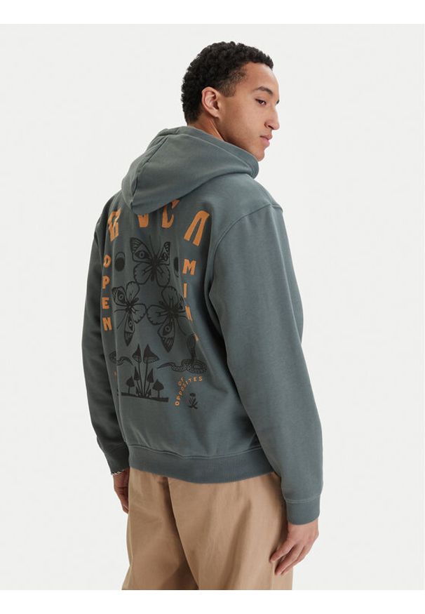 RVCA Bluza Butterfly Poster EVYSF00136 Zielony Boxy Fit. Kolor: zielony. Materiał: bawełna