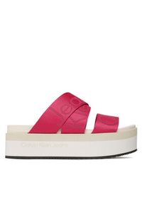 Calvin Klein Jeans Klapki Flatform Sandal Webbing YW0YW00966 Różowy. Kolor: różowy. Materiał: materiał #7