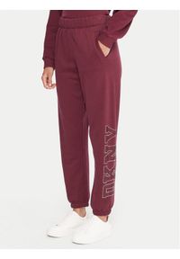 DKNY Sport Spodnie dresowe DP5P3737 Bordowy Regular Fit. Kolor: czerwony. Materiał: syntetyk
