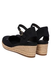 TOMMY HILFIGER - Tommy Hilfiger Espadryle Mid Wedge Espad Closed Toe FW0FW09233 Czarny. Kolor: czarny. Materiał: materiał #4