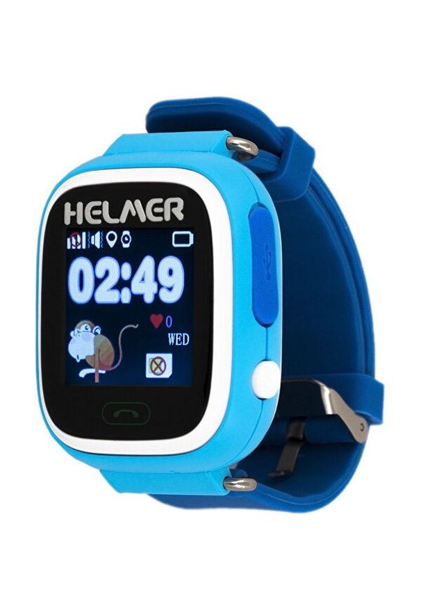 Helmer Inteligentny dotykowy zegarek z lokalizatorem GPS LK 703 niebieski. Rodzaj zegarka: cyfrowe. Kolor: niebieski