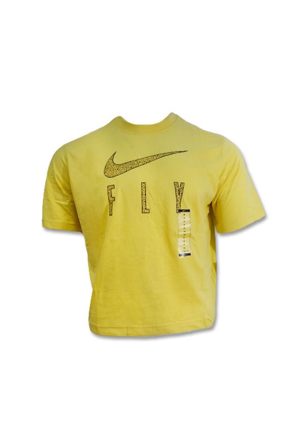 Koszulka damska Nike Dri-FIT Swoosh Fly Boxy T-shirt Wmns Lemon Wash. Kolor: żółty. Technologia: Dri-Fit (Nike)