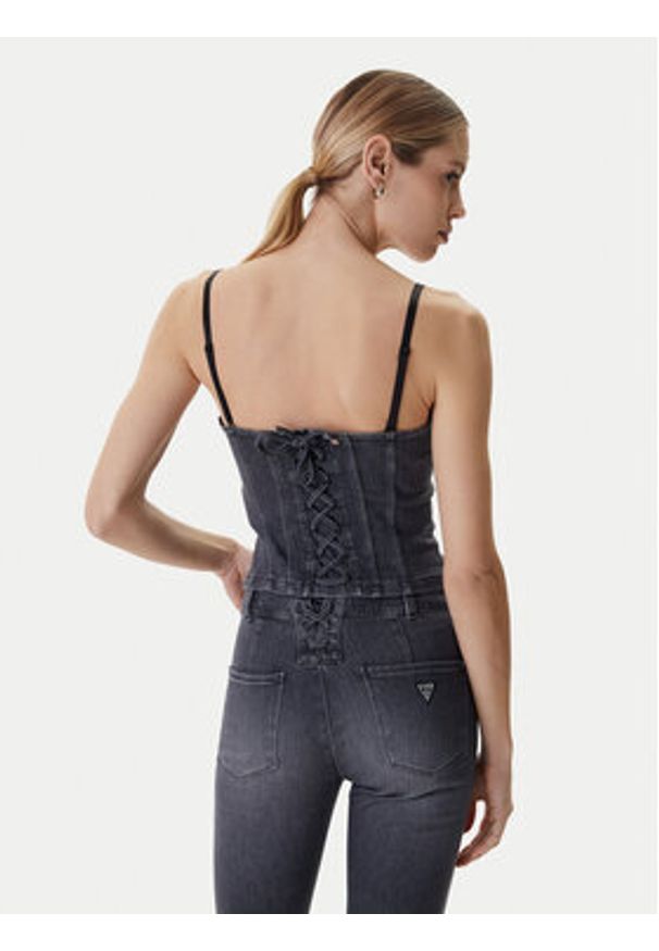 Guess Top W6RH80 D6921 Szary Slim Fit. Kolor: szary. Materiał: bawełna