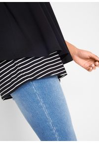 bonprix - Shirt 2 w 1 ciążowy i do karmienia, z wiskozy. Kolekcja: moda ciążowa. Kolor: czarny. Materiał: wiskoza