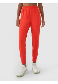 4f - 4F Spodnie treningowe szybkoschnące damskie - czerwone XXL. Kolor: czerwony. Materiał: dzianina, elastan, włókno, syntetyk, materiał. Wzór: jednolity, ze splotem. Sport: fitness #2