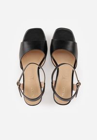 Renee - Czarne Sandały VICES na Słupku z Grubą Podeszwą i Skórzaną Wkładką Aziluna. Zapięcie: pasek. Kolor: czarny. Materiał: skóra. Obcas: na słupku. Styl: elegancki #3