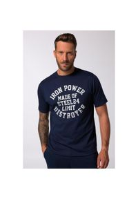 JAY-PI - Męski T-shirt Iron Anvil fitness rękaw 1/2 szybkoschnący do roz. 7XL. Kolekcja: plus size. Kolor: niebieski. Materiał: materiał, poliester, bawełna. Sport: fitness