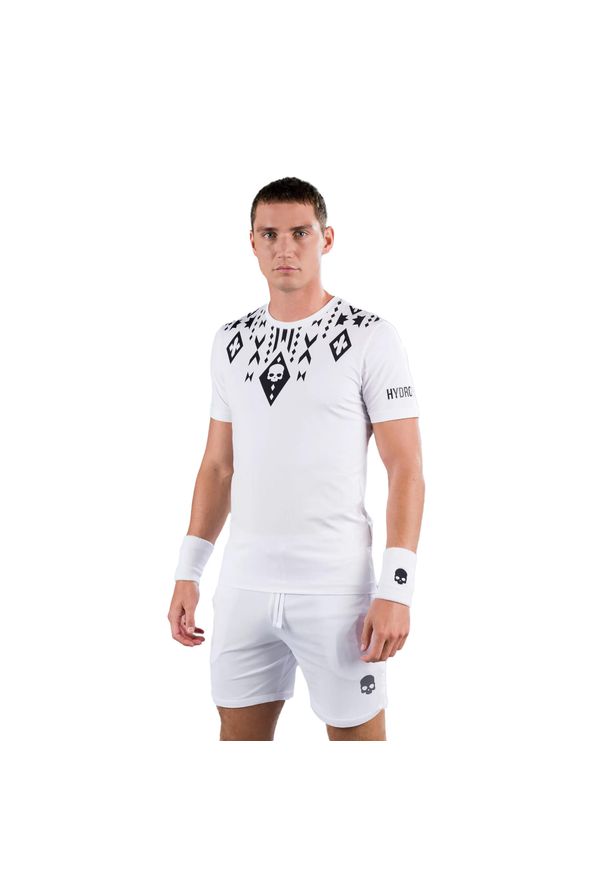 Koszulka tenisowa męska HYDROGEN Tribal Tech. Kolor: biały. Sport: tenis