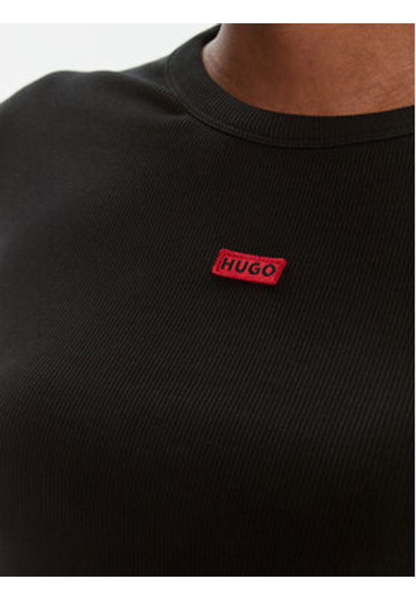 Hugo T-Shirt Deluisa_1 50508636 Czarny Slim Fit. Kolor: czarny. Materiał: bawełna