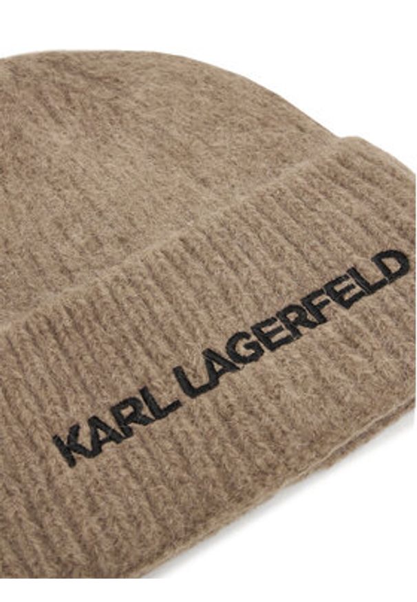 Karl Lagerfeld - KARL LAGERFELD Czapka 246W3411 Beżowy. Kolor: beżowy. Materiał: wełna