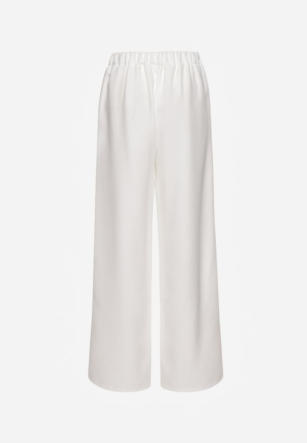 Renee - Białe Szerokie Spodnie w Eleganckim Stylu Hanessame. Kolor: biały. Styl: elegancki