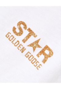 GOLDEN GOOSE - T-shirt ze złotym logo Star. Typ kołnierza: dekolt na plecach. Kolor: biały. Materiał: bawełna. Wzór: napisy, aplikacja. Styl: klasyczny #2