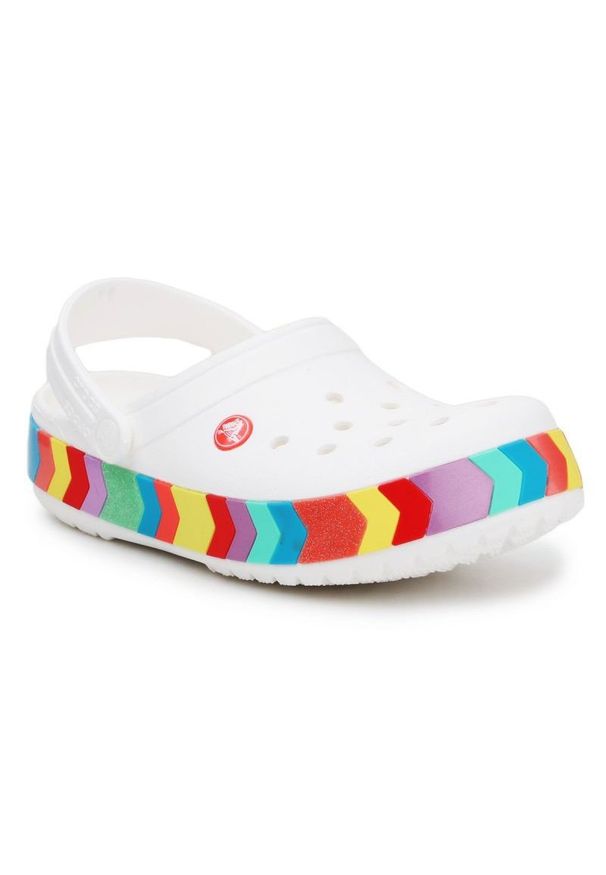 Klapki Crocs Crocband Chevron Beaded Clog K 207007-100 białe. Kolor: biały. Materiał: materiał, syntetyk