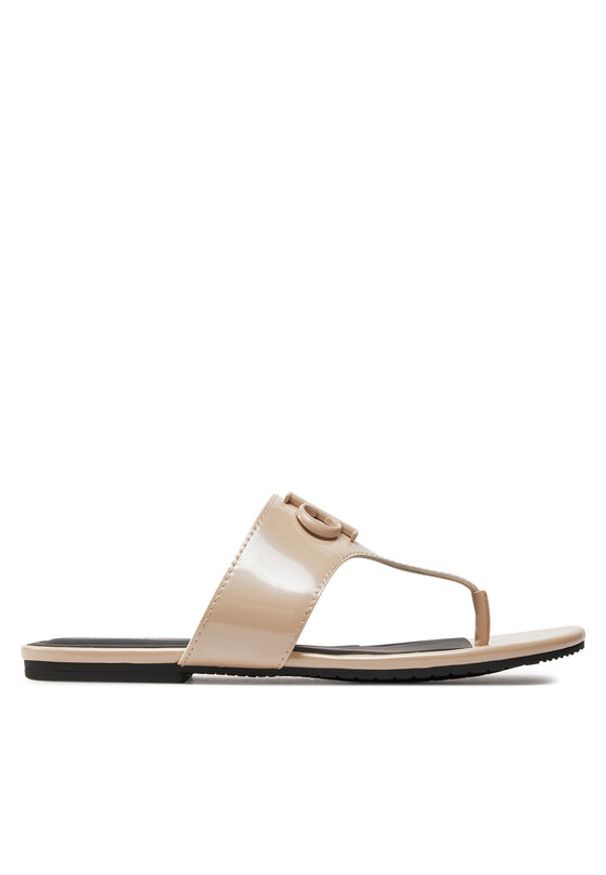 Calvin Klein Jeans Japonki Flat Sandal Slide Toepost Mg Met YW0YW01342 Różowy. Kolor: różowy. Materiał: skóra