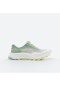 KIPRUN - Buty do biegania w terenie damskie Kiprun MT Cushion 2. Kolor: zielony, beżowy, wielokolorowy, żółty. Materiał: kauczuk, materiał. Szerokość cholewki: normalna. Sport: bieganie